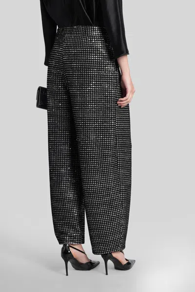 Giorgio Armani Metallic Polyester Pants In Black