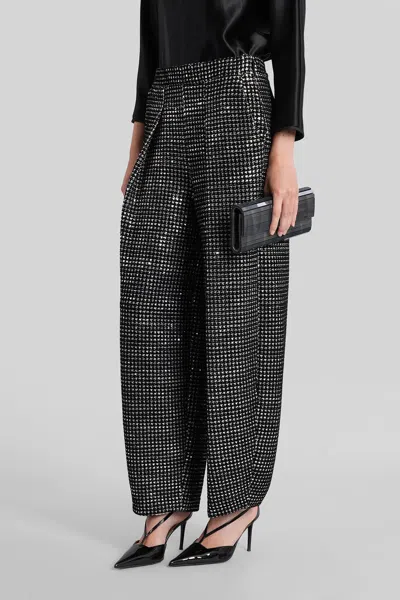 Giorgio Armani Metallic Polyester Pants In Black