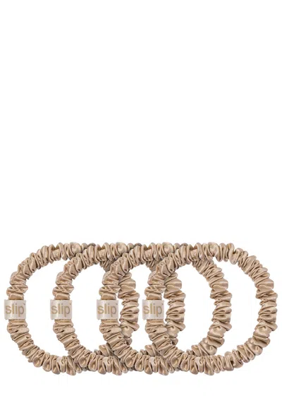 Slip 4-pc. Pure Silk Back-to-basics Skinny Scrunchies Set In Neutral