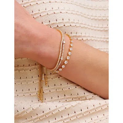 Carat London Womens Lexi Yellow Gold Vermeil And Cubic Zirconia Bracelet In Gold