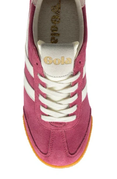 Gola Elan Deep Red Color Block Suede Leather Sneakers