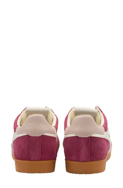 Gola Elan Deep Red Color Block Suede Leather Sneakers