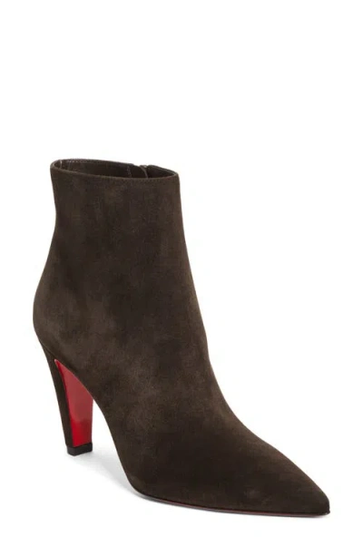 Christian Louboutin Vibella Pointed Toe Bootie In Brown