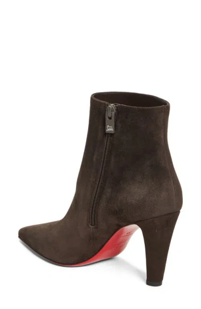 Christian Louboutin Vibella Pointed Toe Bootie In Brown