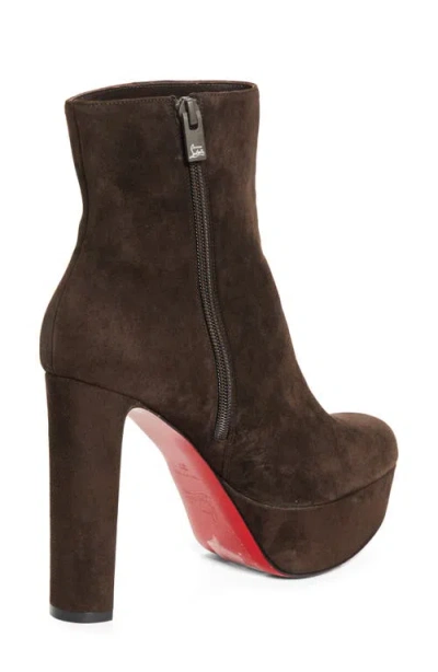 Christian Louboutin Loo 130 Suede Bootie In Brown