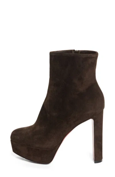 Christian Louboutin Loo 130 Suede Bootie In Brown