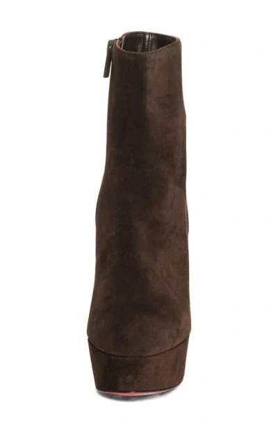 Christian Louboutin Loo 130 Suede Bootie In Brown