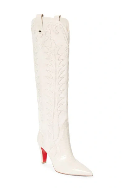 Christian Louboutin Santia Pointed Toe Western Boot In White