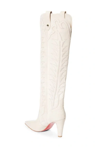 Christian Louboutin Santia Pointed Toe Western Boot In White