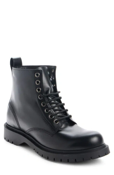Givenchy Chunky Sole Leather Ankle Boots With Pull Tab In Black