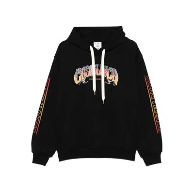 Casablanca Printed Hooded Sweatshirt In Black