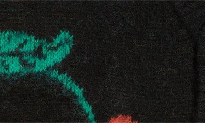 Market Double Cherries V-neck Cardigan In Black