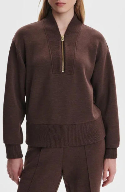 Varley Sally Half Zip Sweatshirt Coffee Bean Marl In Brown