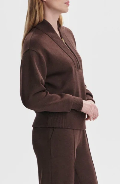 Varley Sally Half Zip Sweatshirt Coffee Bean Marl In Brown