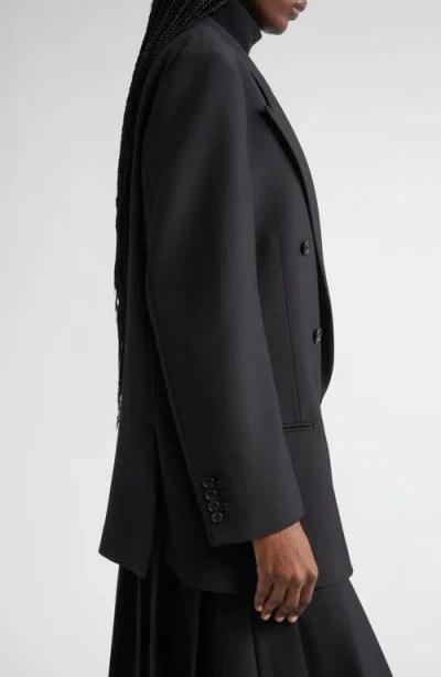 Michael Kors Collection Shawn Double Breasted Virgin Wool Blazer In Black