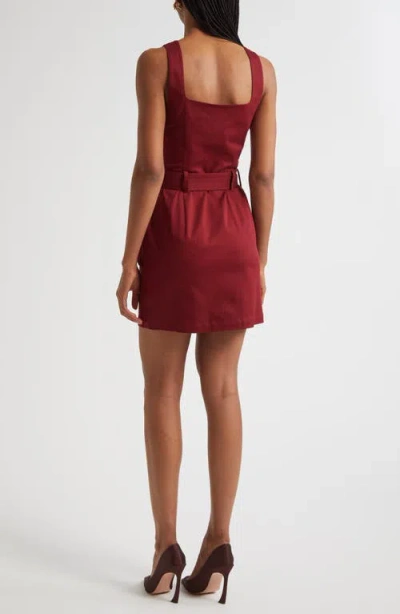 L'agence Midy Button Front Mini Dress In Black Cherry In Burgundy