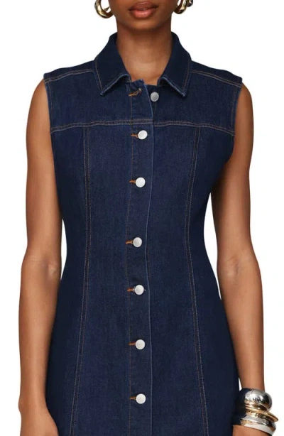 Avec Les Filles Women's Sleeveless Long Shirtdress In Blue