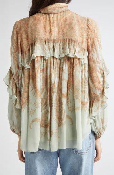 Zimmermann Blusa Memento In Crepe Stampato   Donna In Brown
