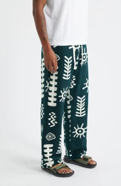 Rizort Mason Abstract Print Drawstring Pants In Green