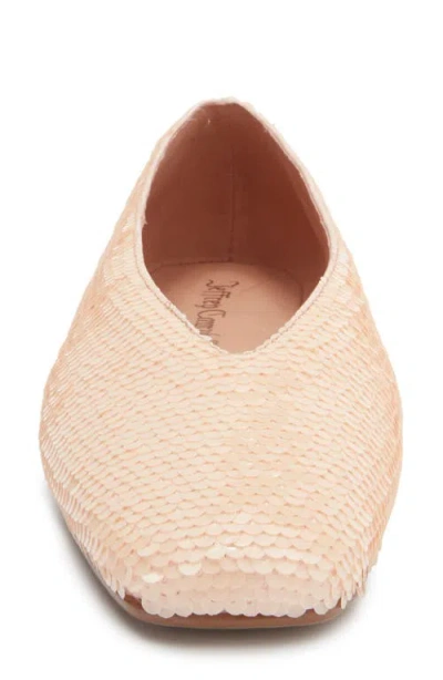 Jeffrey Campbell Fathom Sequin Square Toe Flat In Pink