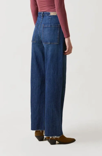 Le Jean Darted Barrel High Rise Jeans In Kindred Spirit In Blue