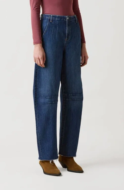 Le Jean Darted Barrel High Rise Jeans In Kindred Spirit In Blue