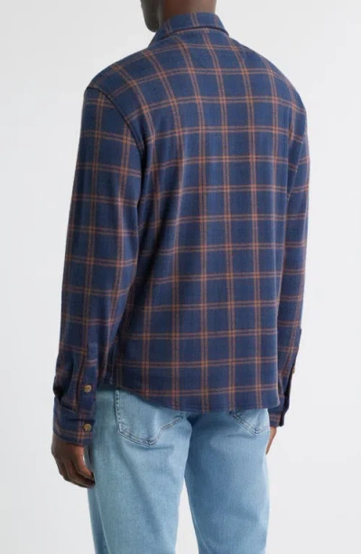 Johnnie-o Judah Check Button-up Flannel Overshirt In Blue
