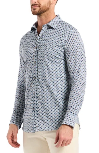 Robert Graham Cooper Geo Stretch Cotton Button-up Shirt In Multi