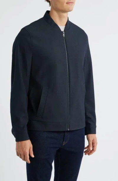 Johnston & Murphy Pattern Zip Jacket In Blue