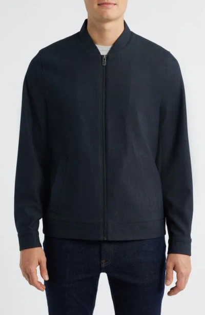 Johnston & Murphy Pattern Zip Jacket In Blue