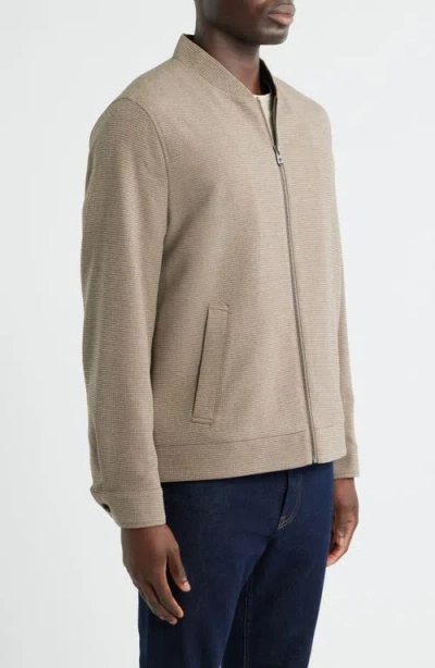 Johnston & Murphy Pattern Zip Jacket In Neutral