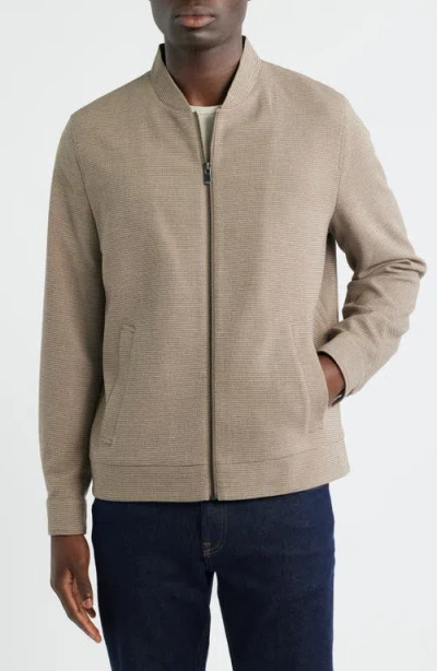 Johnston & Murphy Pattern Zip Jacket In Neutral
