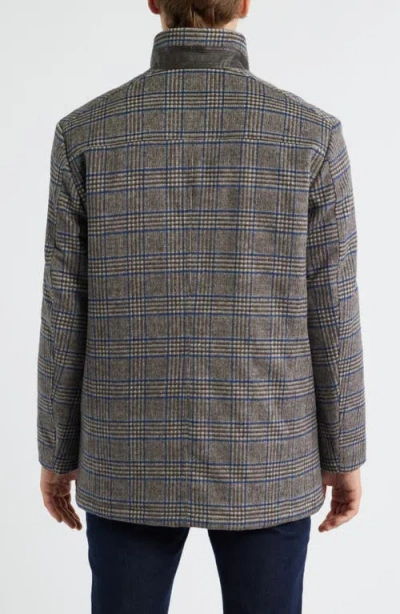 Johnston & Murphy Upton Bib Insert Wool Blend Car Coat In Multi