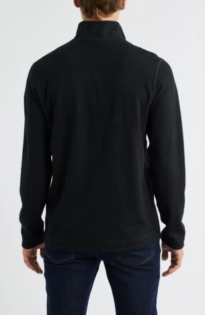Johnston & Murphy Reversible Solid Quarter-zip In Black