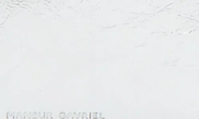 Mansur Gavriel Rhea Metal Handle Leather Bag In Silver