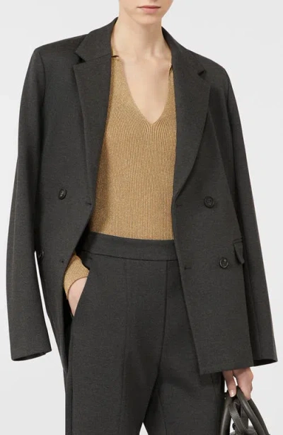 Mm By Max Mara Virgus Double Breasted Jersey Blazer In Gray