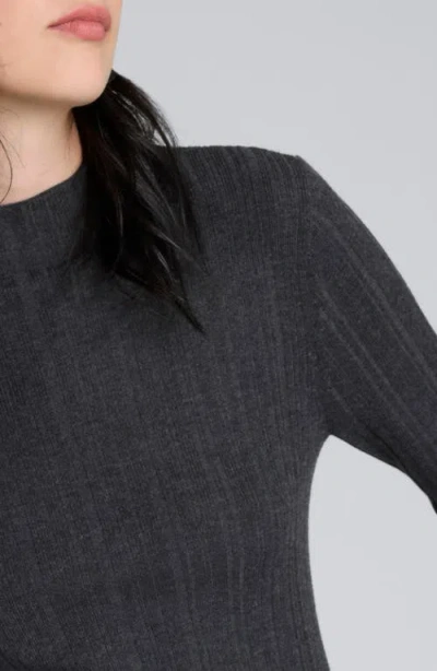 Kenneth Cole Long Sleeve Ribbed Mock Neck Sweater In Black