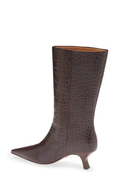Rag & Bone Mott Croc-embossed Leather Boots In Brown