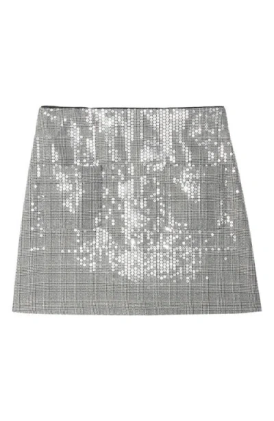 Zadig & Voltaire Womens Black Jamie Sequin-embellished High-rise Stretch-woven Mini Skirt In Gray