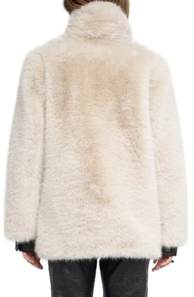 Zadig & Voltaire Womens Ecru Fleur Classic-collar Faux-fur Coat In Neutral