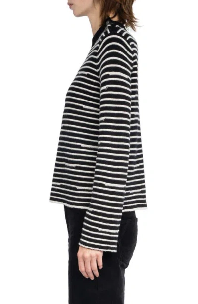 Zadig & Voltaire Spiky Stripes Wool & Cashmere Sweater In Gold