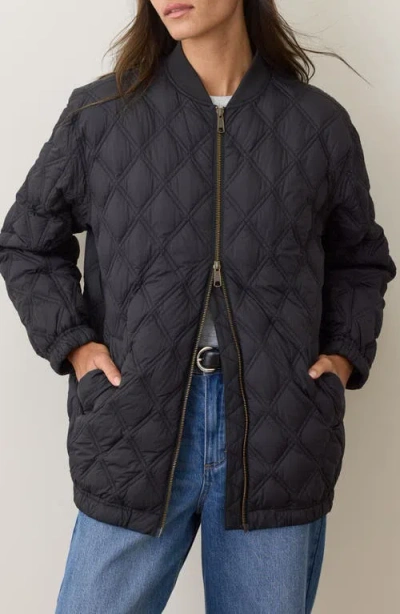 Marine Layer Marina Quilted Bomber Jacket In Black
