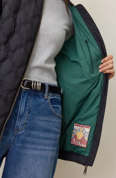 Marine Layer Marina Quilted Bomber Jacket In Black