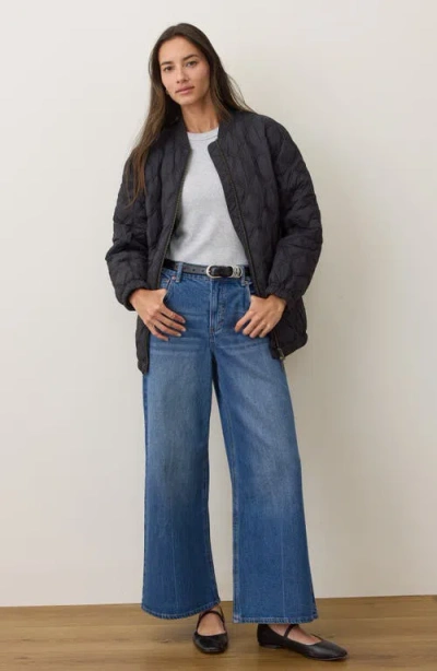 Marine Layer Marina Quilted Bomber Jacket In Black