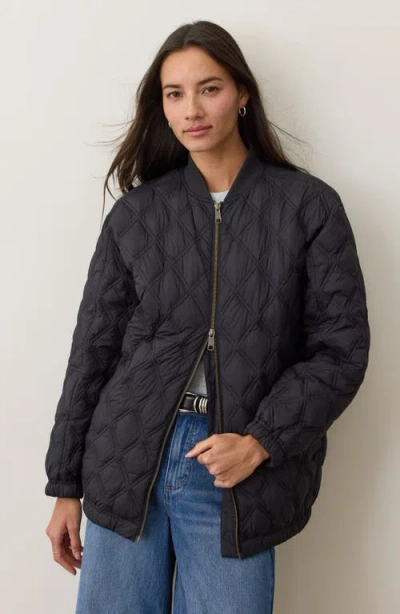Marine Layer Marina Quilted Bomber Jacket In Black