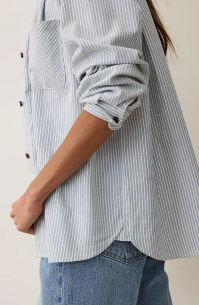 Marine Layer Jane California Relaxed Stripe Button-up Shirt In Gold