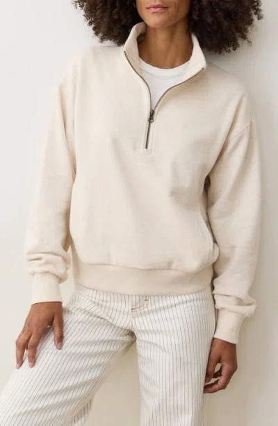 Marine Layer Cloud 9 Cotton Blend Fleece Half Zip Sweatshirt In Neutral