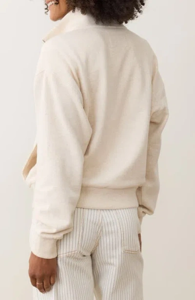 Marine Layer Cloud 9 Cotton Blend Fleece Half Zip Sweatshirt In Neutral