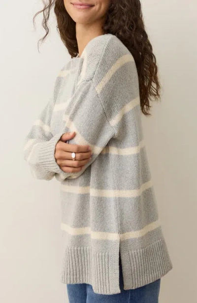 Marine Layer Berkeley Oversize Crewneck Wool Blend Sweater In Gray