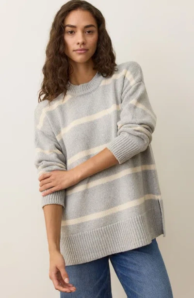 Marine Layer Berkeley Oversize Crewneck Wool Blend Sweater In Gray